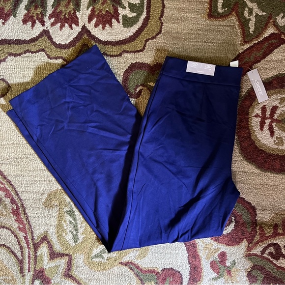 CHICOS Size 1.5 Medium US 10 Seasonless Pointe Wideleg Navy Blue Stretch $89 NEW - Picture 16 of 16